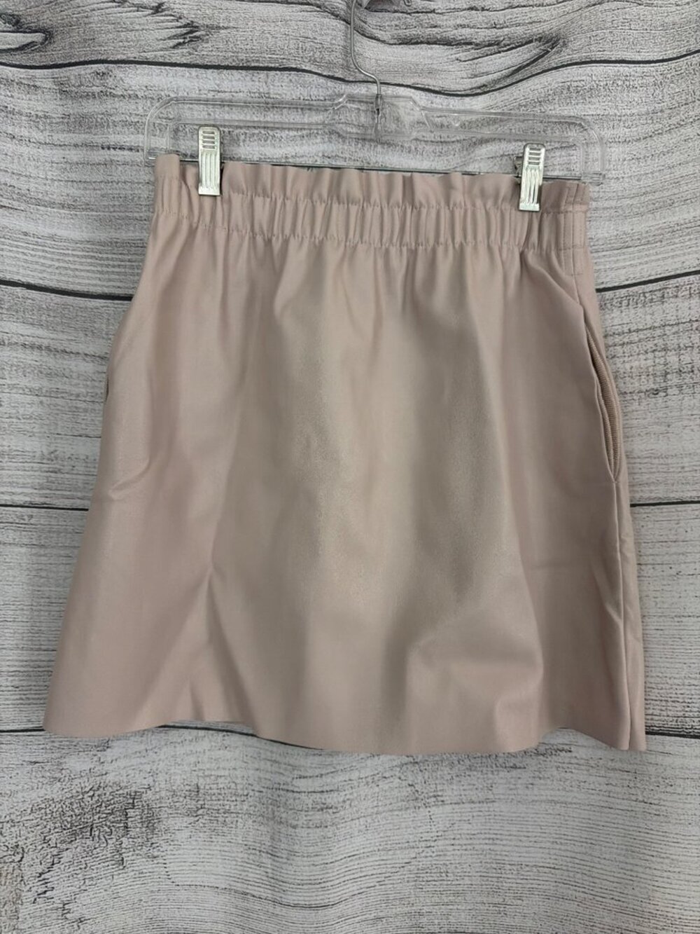 Zara Faux Leather Mini Skirt High-Waist Blush Pink Size S